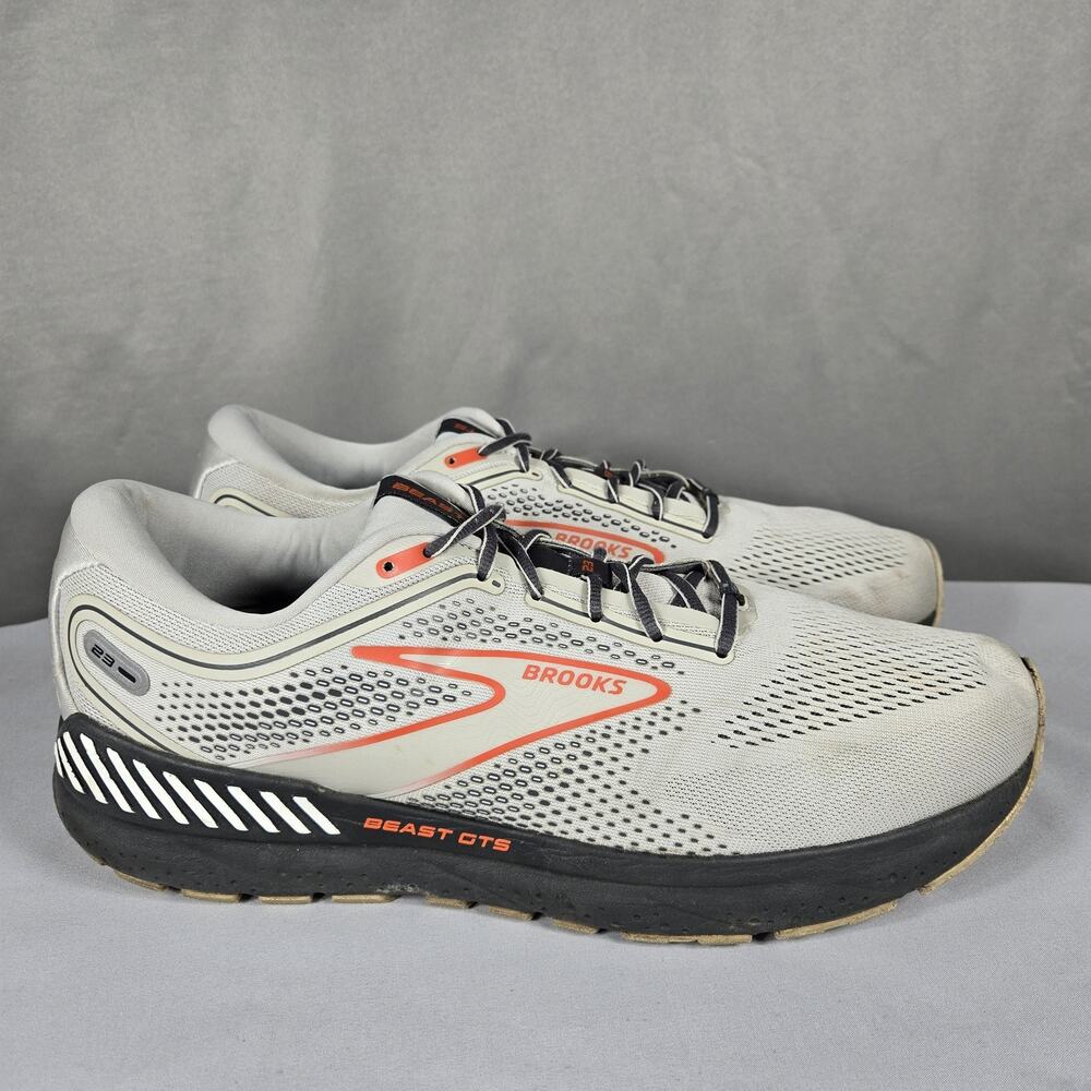 Brooks Beast GTS 23 Mens 14 Gray Stability Running Shoes DNA LOFT V3 Sneakers